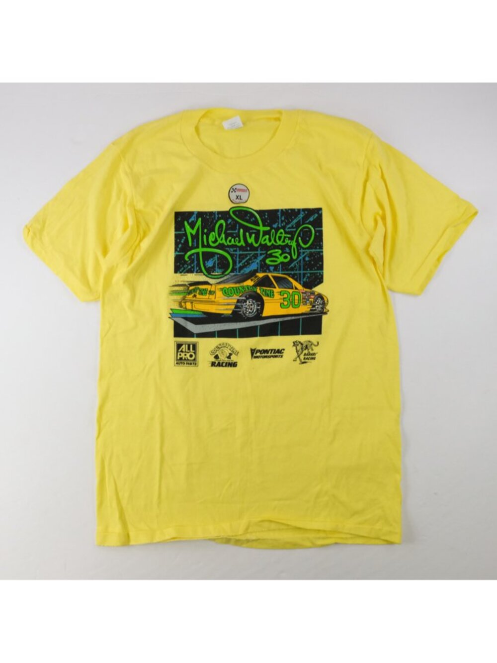 Vtg 80s Michael Waltrip Mens T-Shirt Country Time Pontiac #30 Nascar Racing Tee